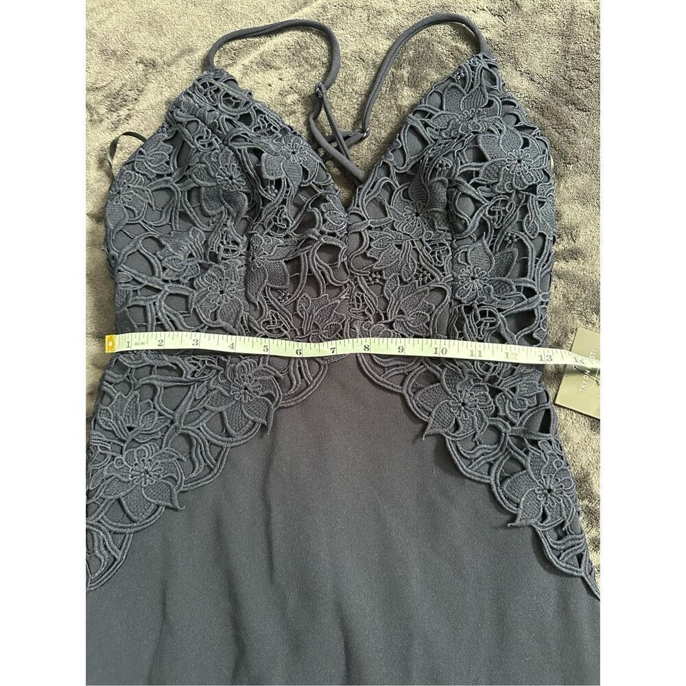 NWT LuLus Navy formal dress lace detail small prom wedding - Picture 6 of 6